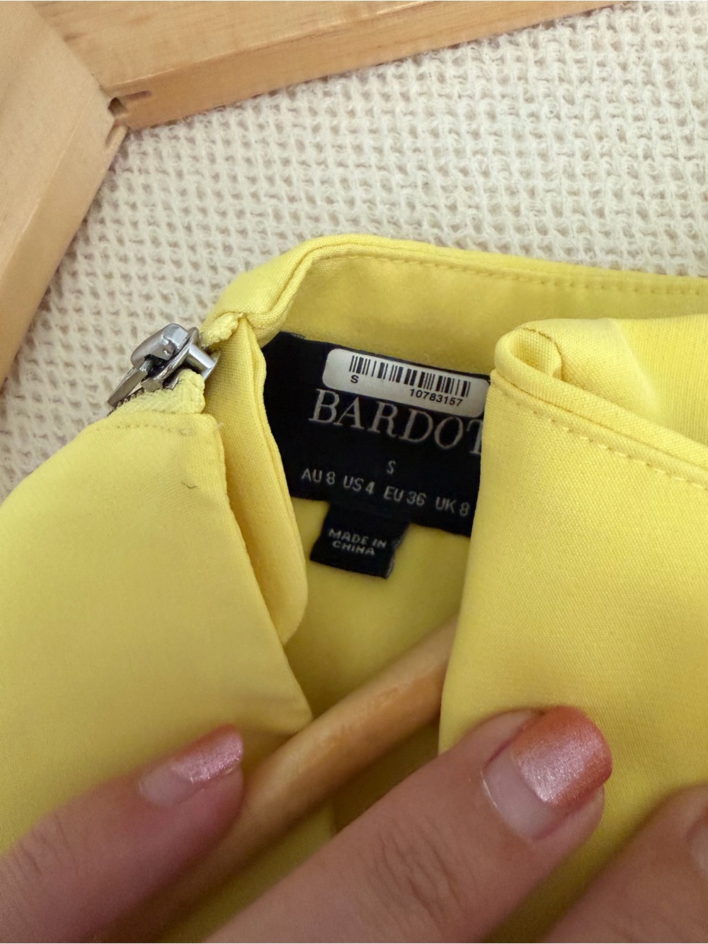 Bardot Revolve Eleni Strapless Yellow Midi Dress with Front Cutout Wedding Guest - Picture 9 of 9